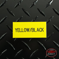 Custom Black Text on Yellow Plastic Panel Tags