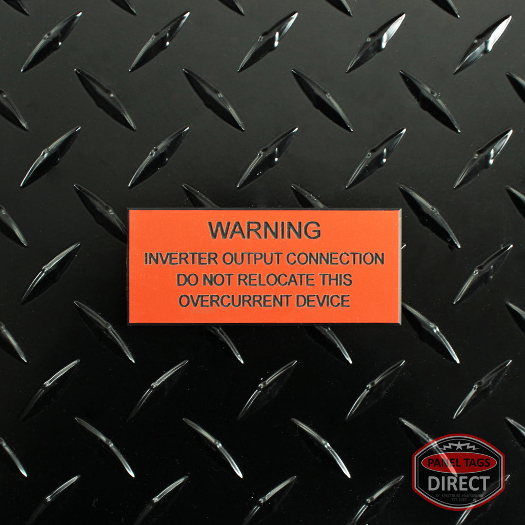 Black on Orange Panel Tag - 