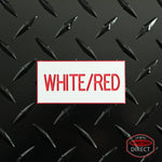 Custom Red Text on White Plastic Panel Tags