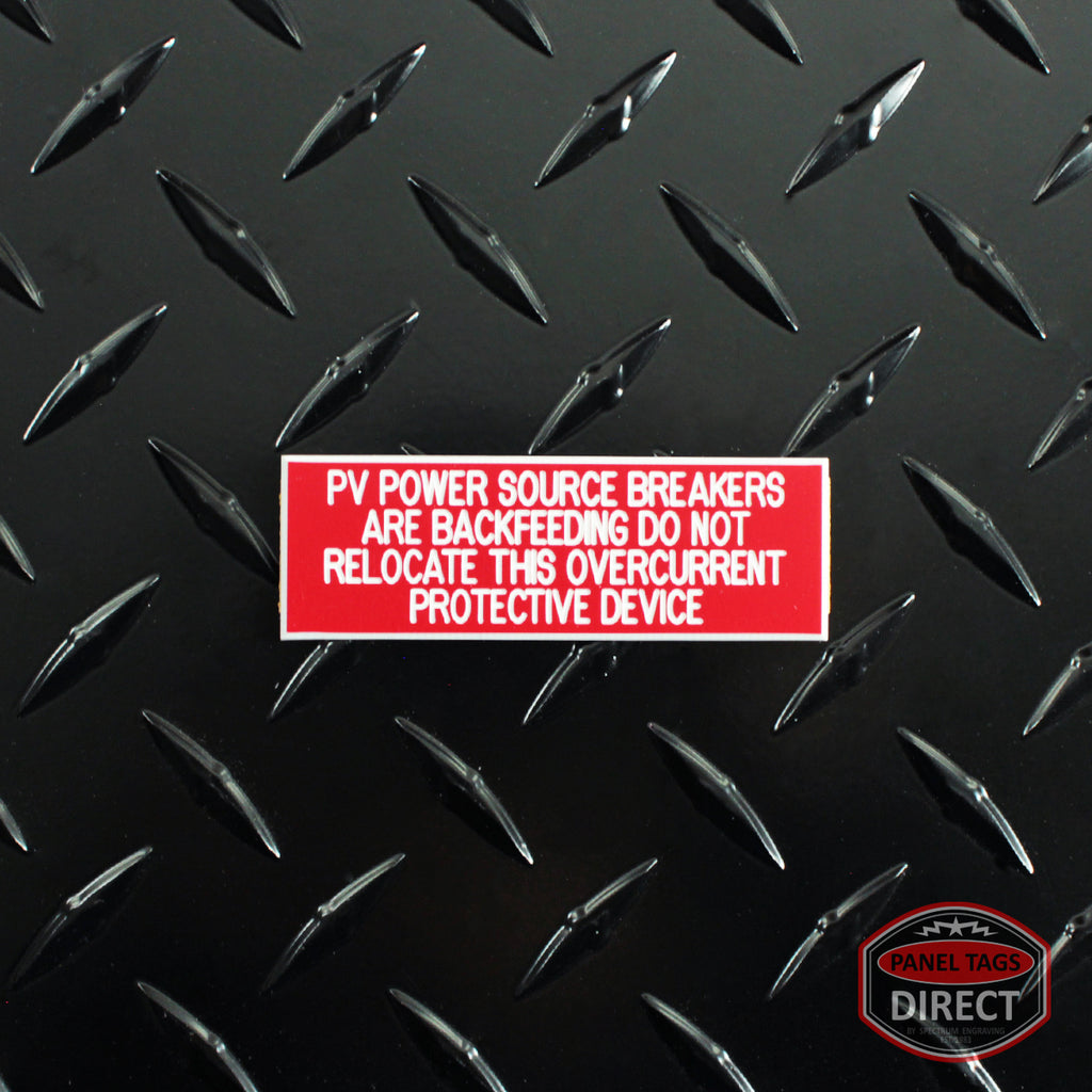 White on Red Panel Tag - 