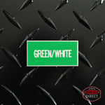 Custom White Text on Green Plastic Panel Tags
